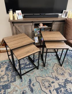 Grey/Beige Nesting Side Tables