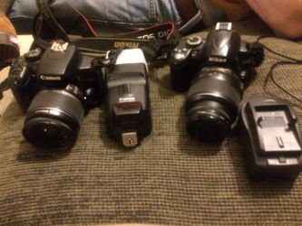 Camera set cannon and Nikon
