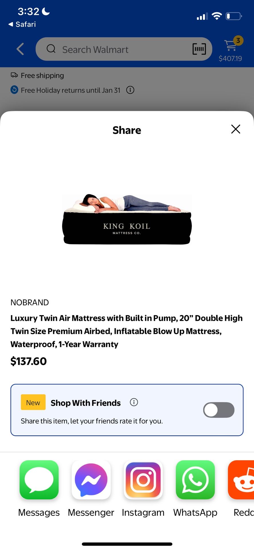 Luxury pillowtop double height twin mattress