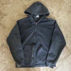 VINTAGE RUSSELL ATHLETIC DARK GREY ZIP UP HOODIE