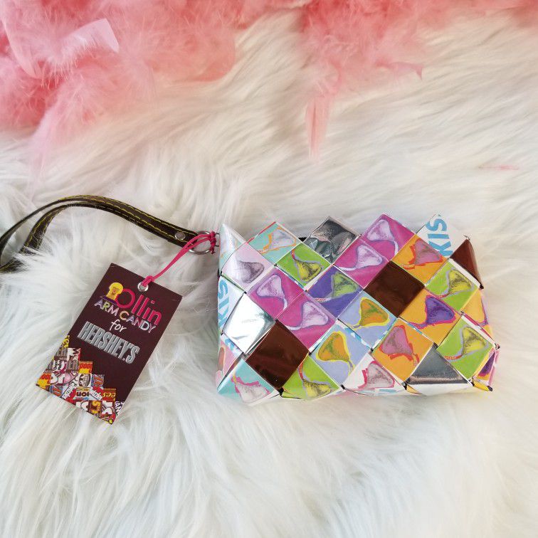 Ollin “Hershey Kisses” Arm Recycled Candy Wrapper Wristlet Girls Women’s