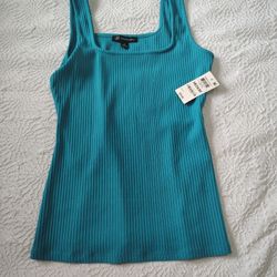 Blue Ribbed Tank 