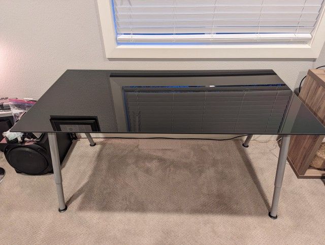 Black Glass Desk