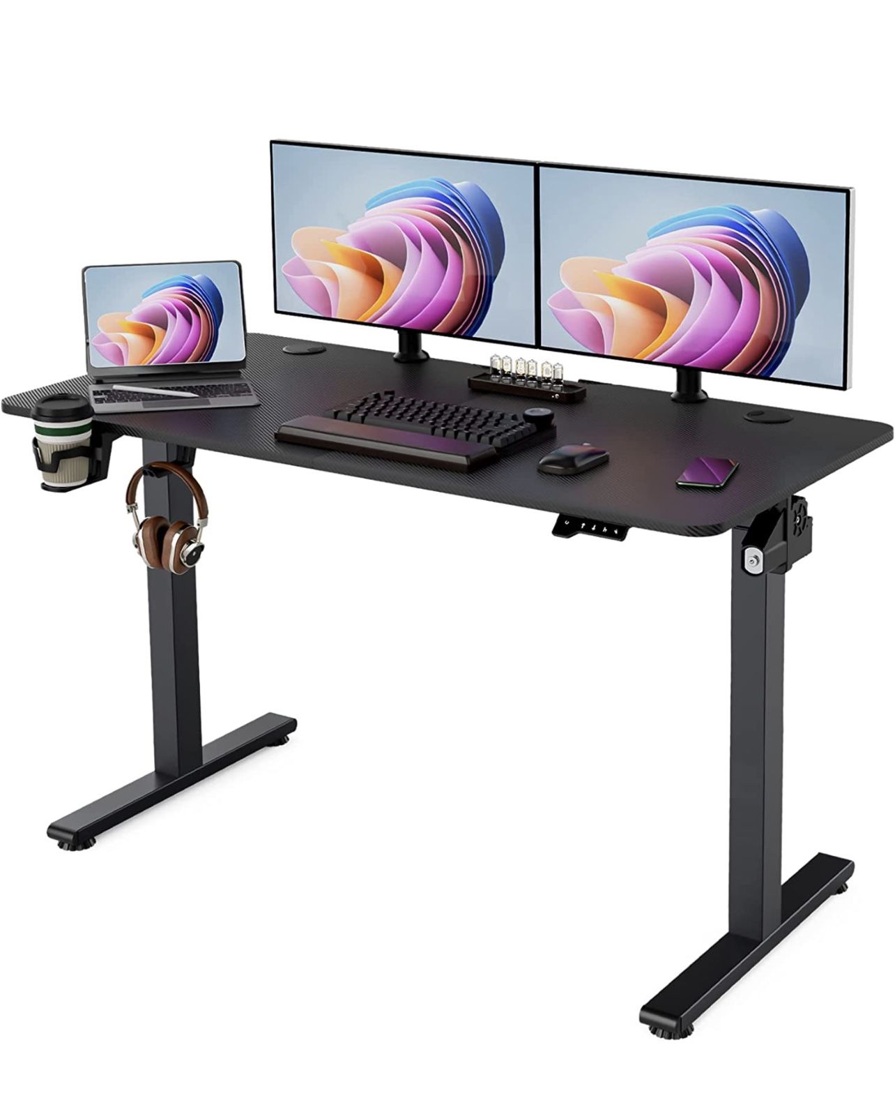 Azonanor Standing Desk - Stand up Desk with Splice Board, Electric Height Adjustable Desk, 48 x 24 Inches Sit Stand Home Office Desk