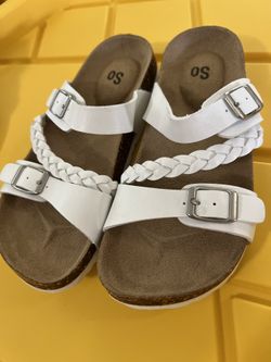 New Girls White Sandals Size 13