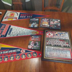 Boston Red Sox Pennants And Plaque 