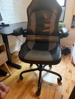 Black and Gray Gaming Chair with Armrests