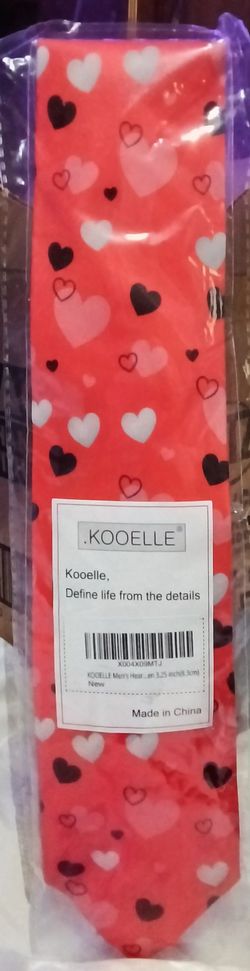 Kooelle Men's Heart Print Tie