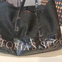 Victoria's Secret Black Mesh Weekender tote Bag