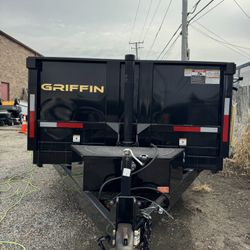 2026 Griffin 7x14 14K Powder Coated Dump Trailer w/Ramps
