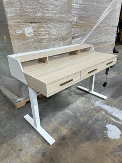Power Lift Standing Desk With Drawers 
