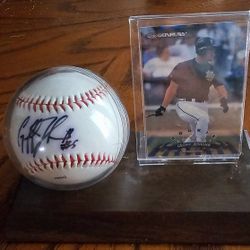 Geoff Jenkins Milwaukee Brewers Signed Baseball And Card