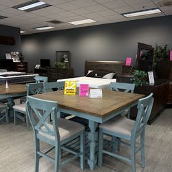 MEGA SALE! French Blue Solid Wood Dining Collection (Save $500+ )