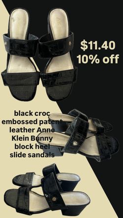 Anne Klein Bunny Block Heel Slide Sandals