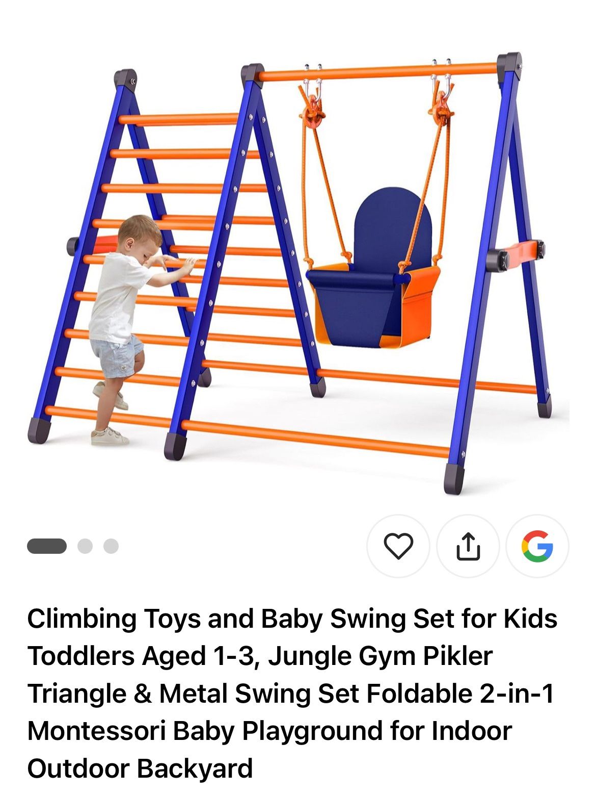 Toddler Climbing Gym & Swing Set β Indoor/Outdoor 2-in-1 Playset