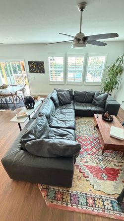 Leather couch sectional