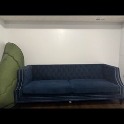 Blue Luxury Couch And Chair For Sale