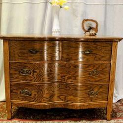 Vintage Tiger Wood Dresser 