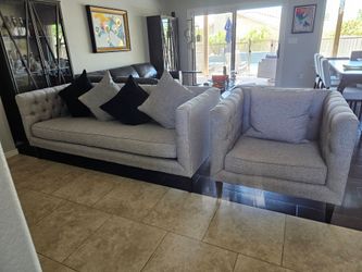 Matching gray sofa & chair