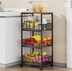 4-Tier Rolling Kitchen Storage Cart