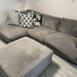 2 Piece Sectional With Ottoman (used) from Ashley Furniture
