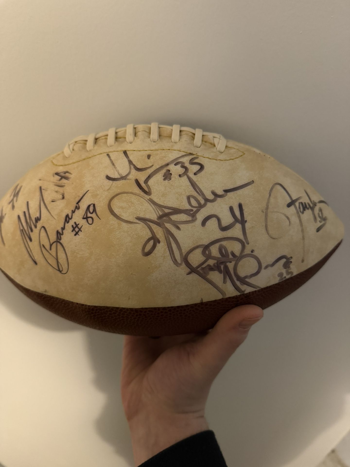 Lawrence Taylor/ Mark Bavaro Phil Sims Autographed Ball