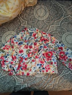 Cropped floral jacket