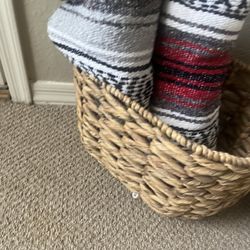 Brand New Mexican Blankets And Basket