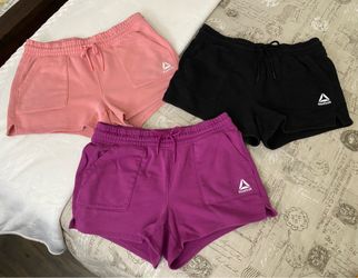 3 Reebok Shorts Pink Black Purple , Size Medium