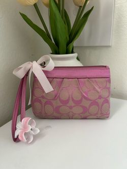 Coach Signature Pleated Wristlet