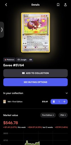 RARE MINT CONDITION Pokémon 1995 Eevee 51/64 PSA GRADE 10