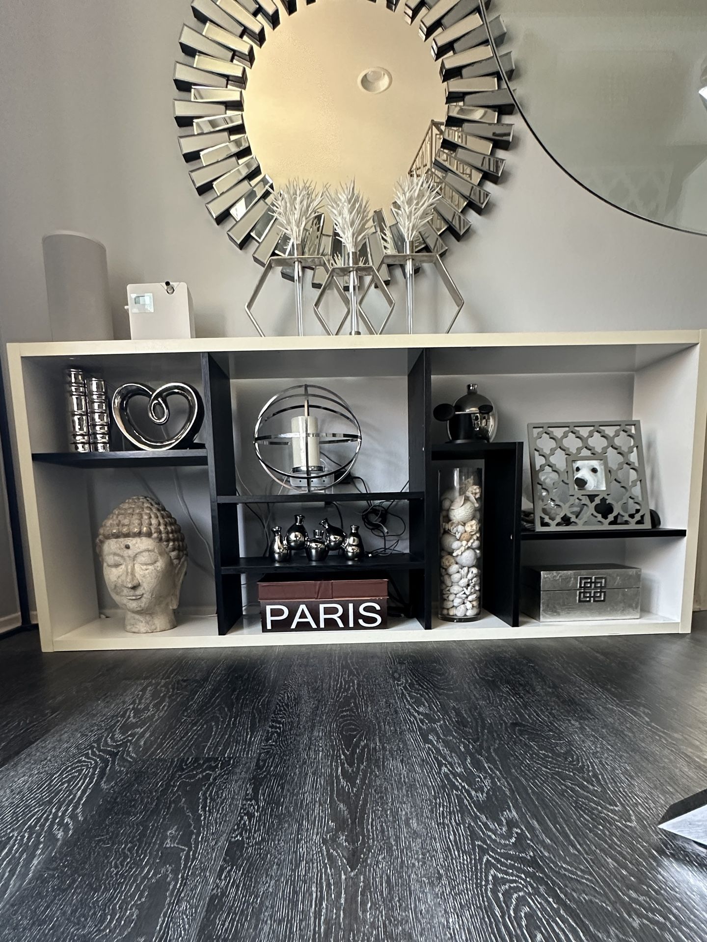 Modern Black & White Shelving Unit