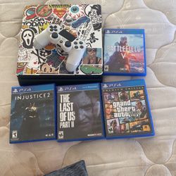 PS4 with Controller And 4 Games