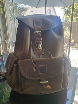 Real Leather Backpack 17x15x7 