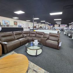 Power leather Sectional with Bluetooth
