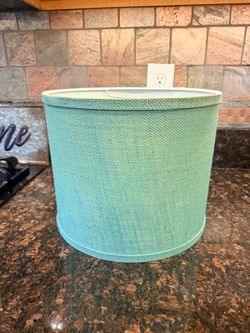 Free - Teal Drum Lamp Shade - 10x12”