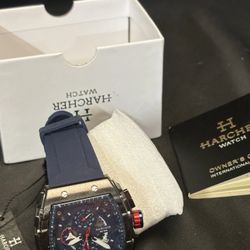 Harcher Quartz Men New Chronograph Watch Men'S Watch Blue & Silver New