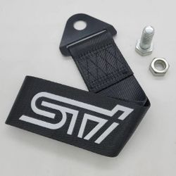 Brand New Subaru STI High Strength Black Tow Towing Strap Hook For Front / REAR BUMPER JDM