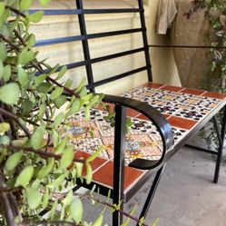 Mexican Iron Talavera Tables And Benches 