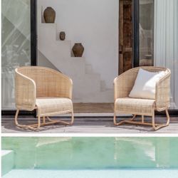 Handmade Rattan Cane Chair - Set of 2 chairs