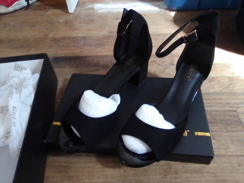 Black Sued Heels