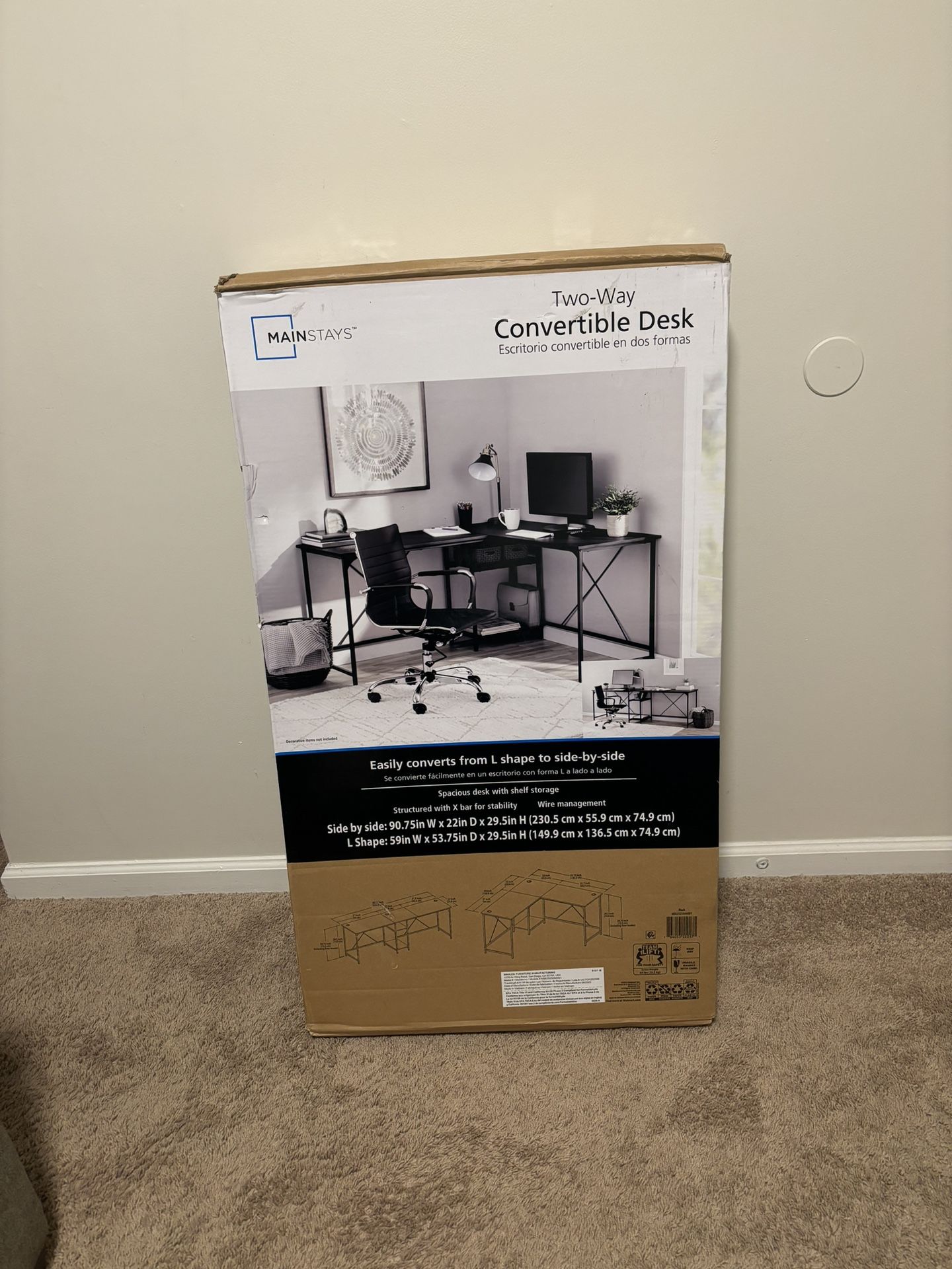 TWO-WAY CONVERTIBLE DESK