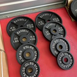 New pair of 10,25,35,45lb iron olympic plates. All new in box 📦 $230
