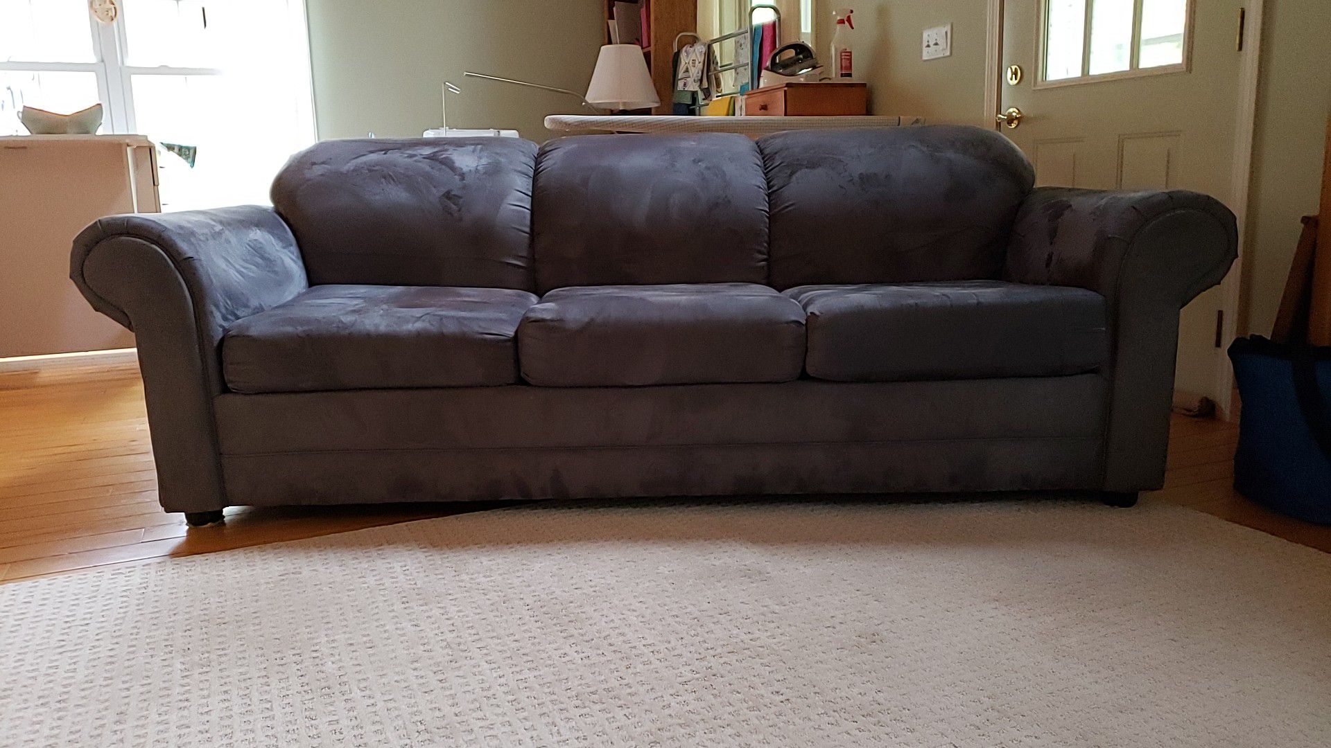 Gray, queen size hide-a-bed sofa