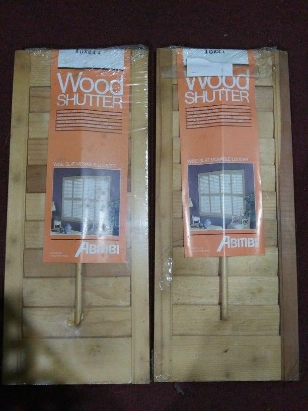 (NEW) NEVER USED in Wrap. Set Of Wood Shutters