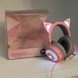 Razer Kraken Kitty Edition RGB USB Gaming Headset - Quartz Pink - W/ Box