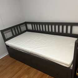 Two trundle Twin Size Beds With Mattresses