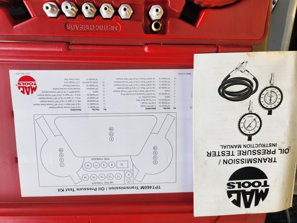 14PC. Mac Tools Tranmsmission/Oil Pressure Test Kit. TPT 460M for Sale in Torrance, CA OfferUp