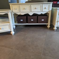 3 Shabby Chic Entryway & Side Tables SOLID WOOD