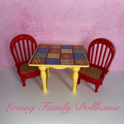 Fisher Price Loving Family Dollhouse Furniture Dining Room Table and Chairs